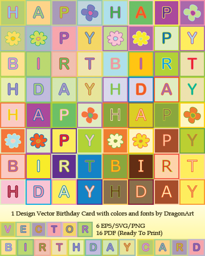 birthday card patchwork