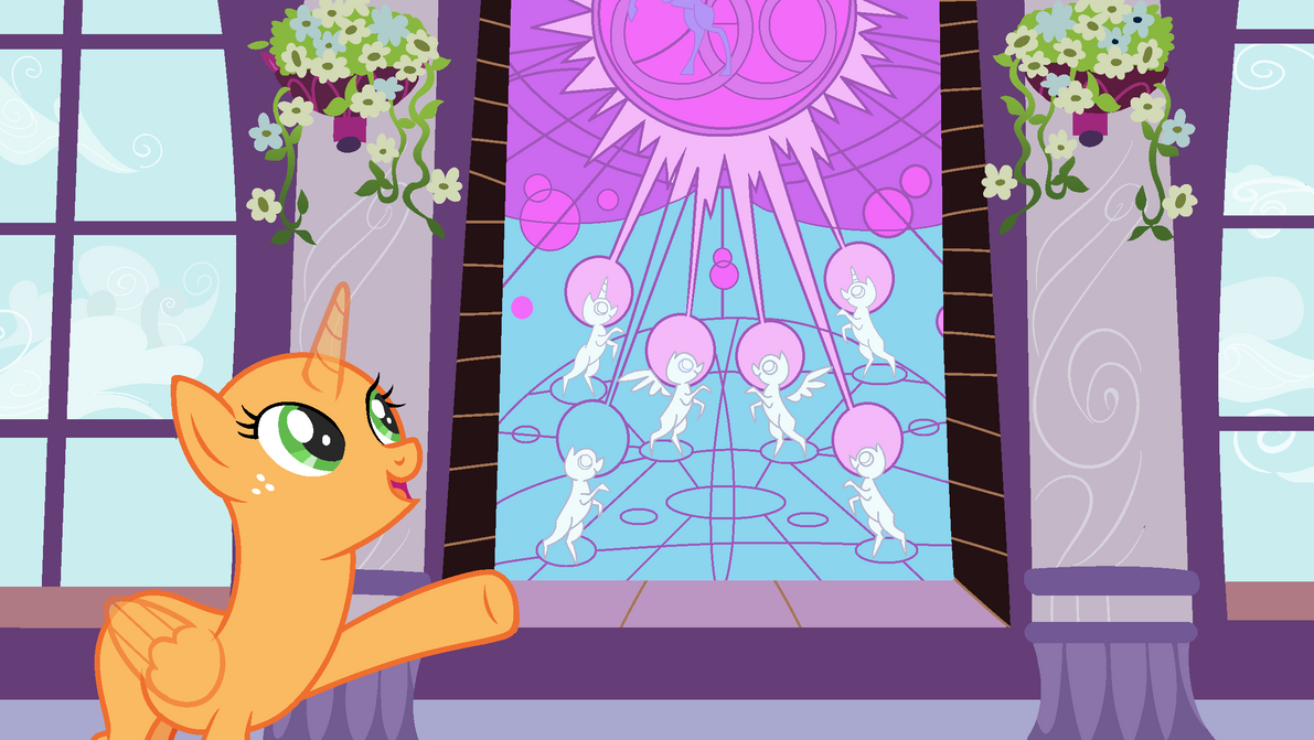 MLP FIM Base - Pointing at stained glass art by escence-romy on DeviantArt