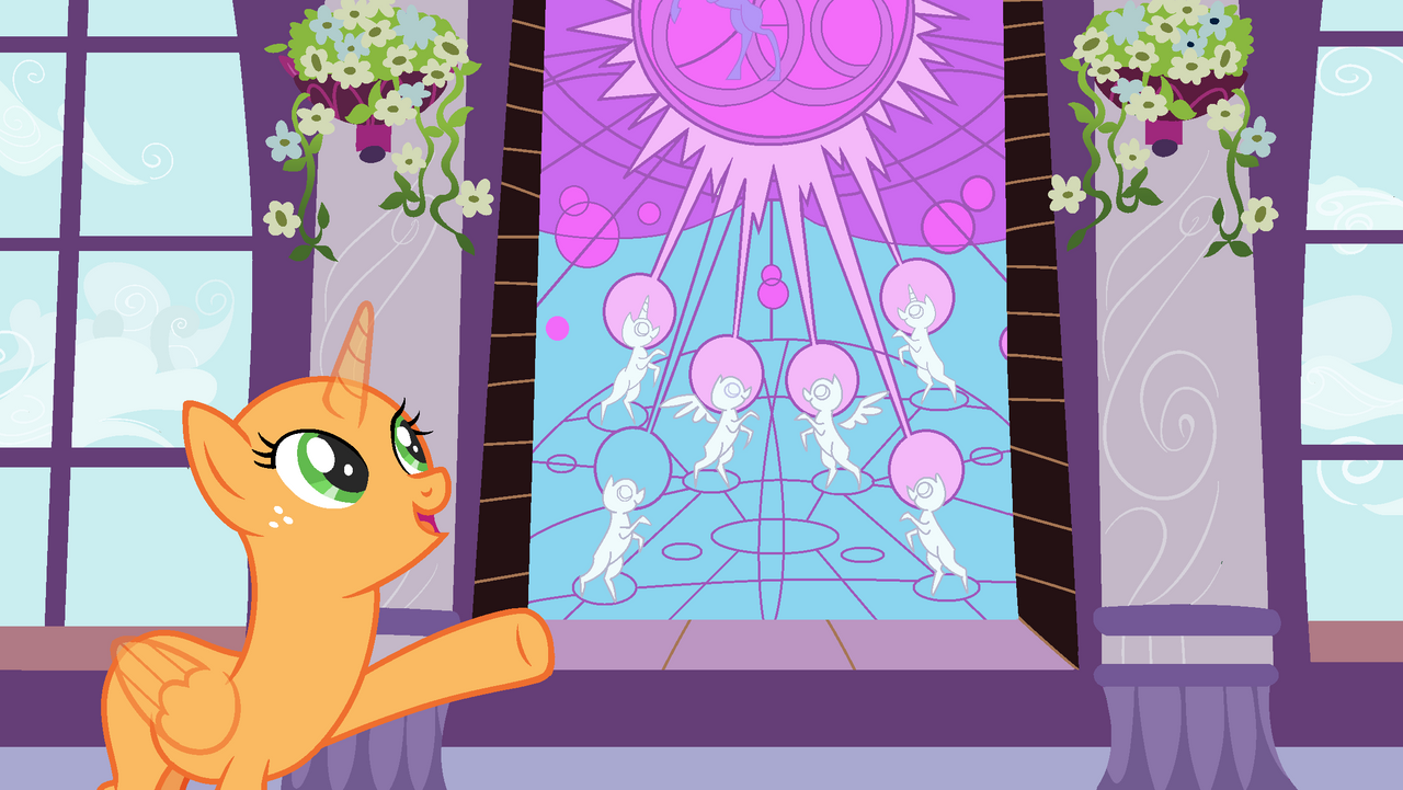 MLP FIM Base - Pointing at stained glass art by escence-romy on DeviantArt
