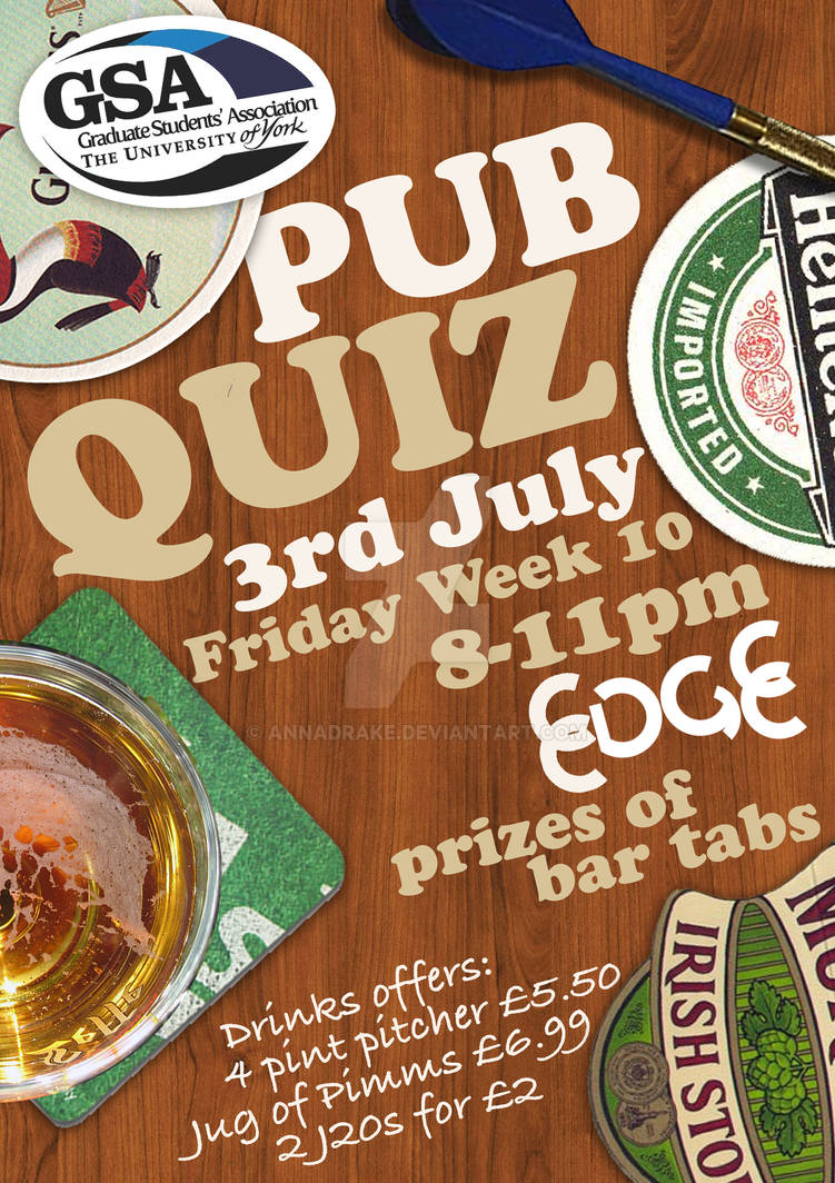 Pub Quiz Poster By Annadrake On DeviantArt