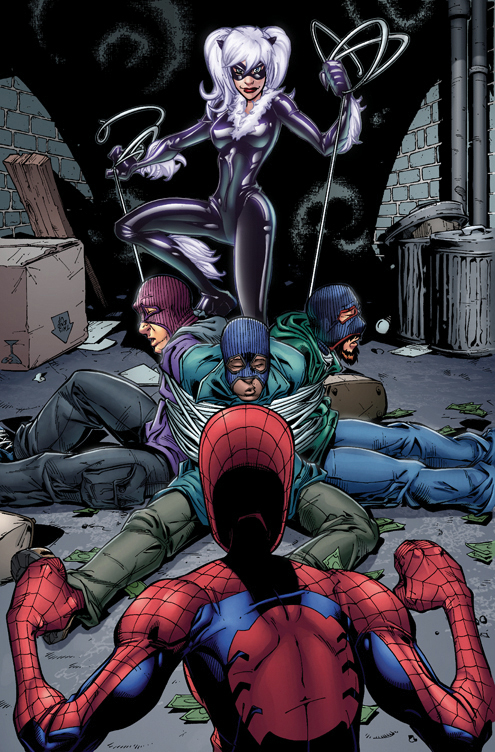 Spidey and Black Cat by Wesflo on DeviantArt