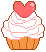 heart cupcake