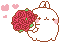 (F2U) valentines day molang with flower roses by peachkonpeito
