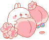 (F2U) molang spring peach and cherry blossoms by peachkonpeito