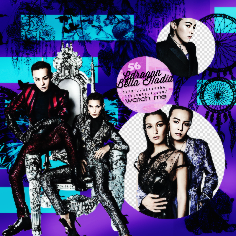 GDragon and Bella Hadid PNG