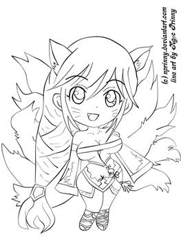 Chibi Ahri line art