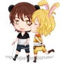 Commission - Chibi Bunny Kun and Panda Kun