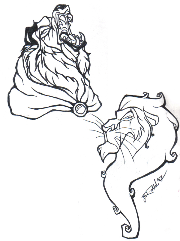 Beast and Scar tattoo designs