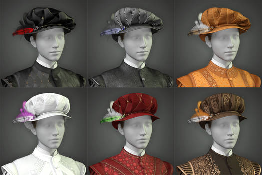 Renaissance Hat and Simple Parting Hair