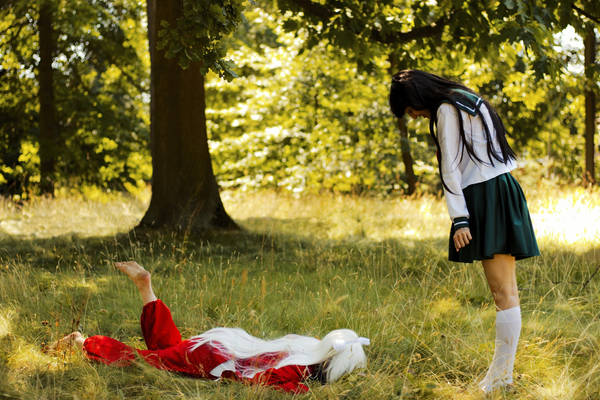 InuYasha... OSUWARI! (...or SIT BOY!)