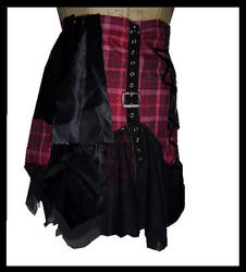 Purple tartan-net short skirt