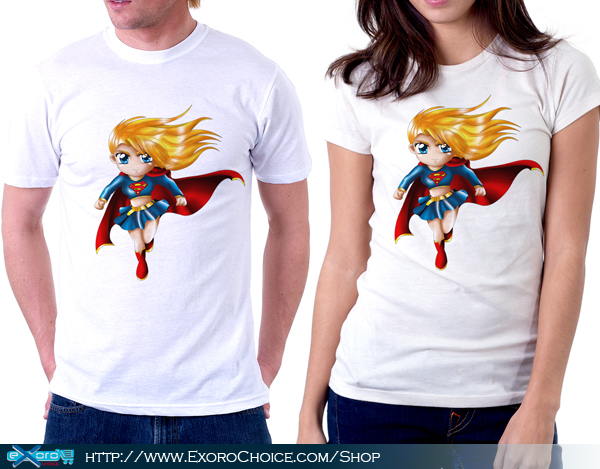 Exoro Choice Shop T-Shirt Design Chibi Super Girl