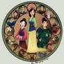 Mulan stained glass colored
