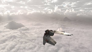 Spaceship Above A Cloud Sea 01