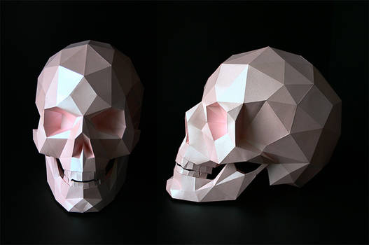 Human Pink  Skull Papercaft