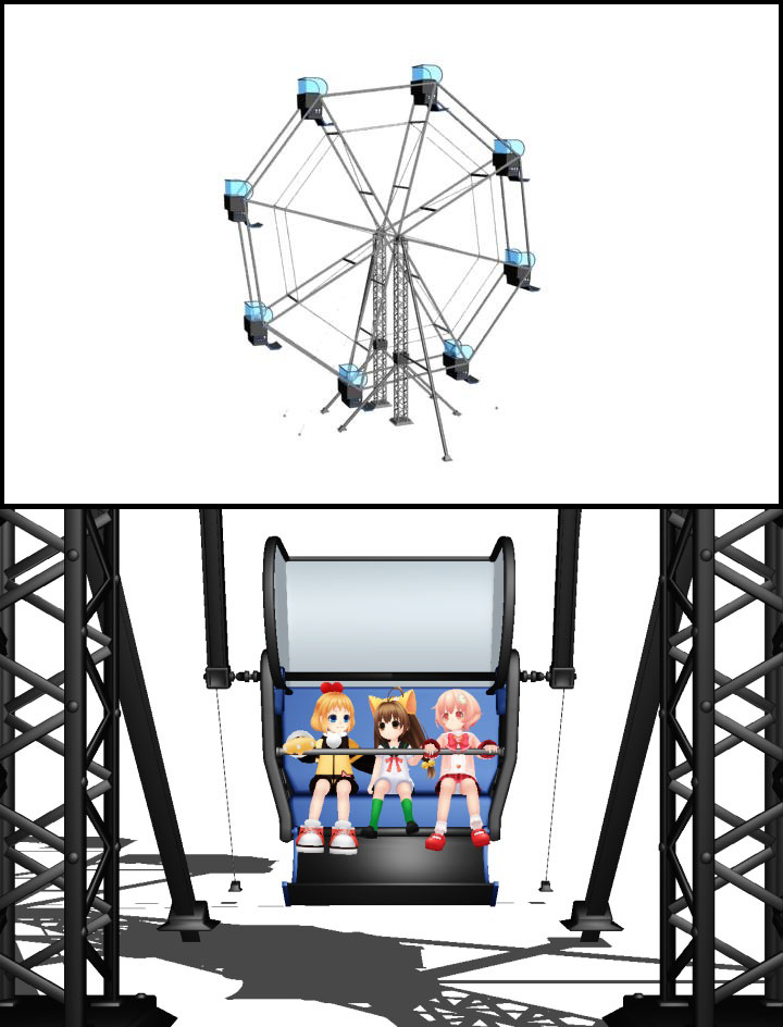 [MMD] Building - Ferris Wheel Automated Spin (DL)