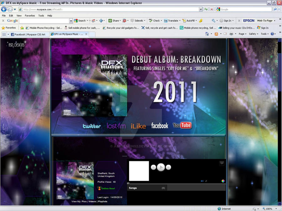 DFX Breakdown Myspace CSS by ASPdesigns2 on DeviantArt