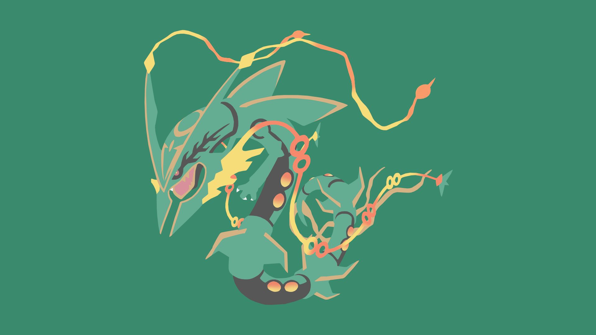 Minimalistic Wallpaper: Mega Rayquaza (#384.1) by MardGeerT