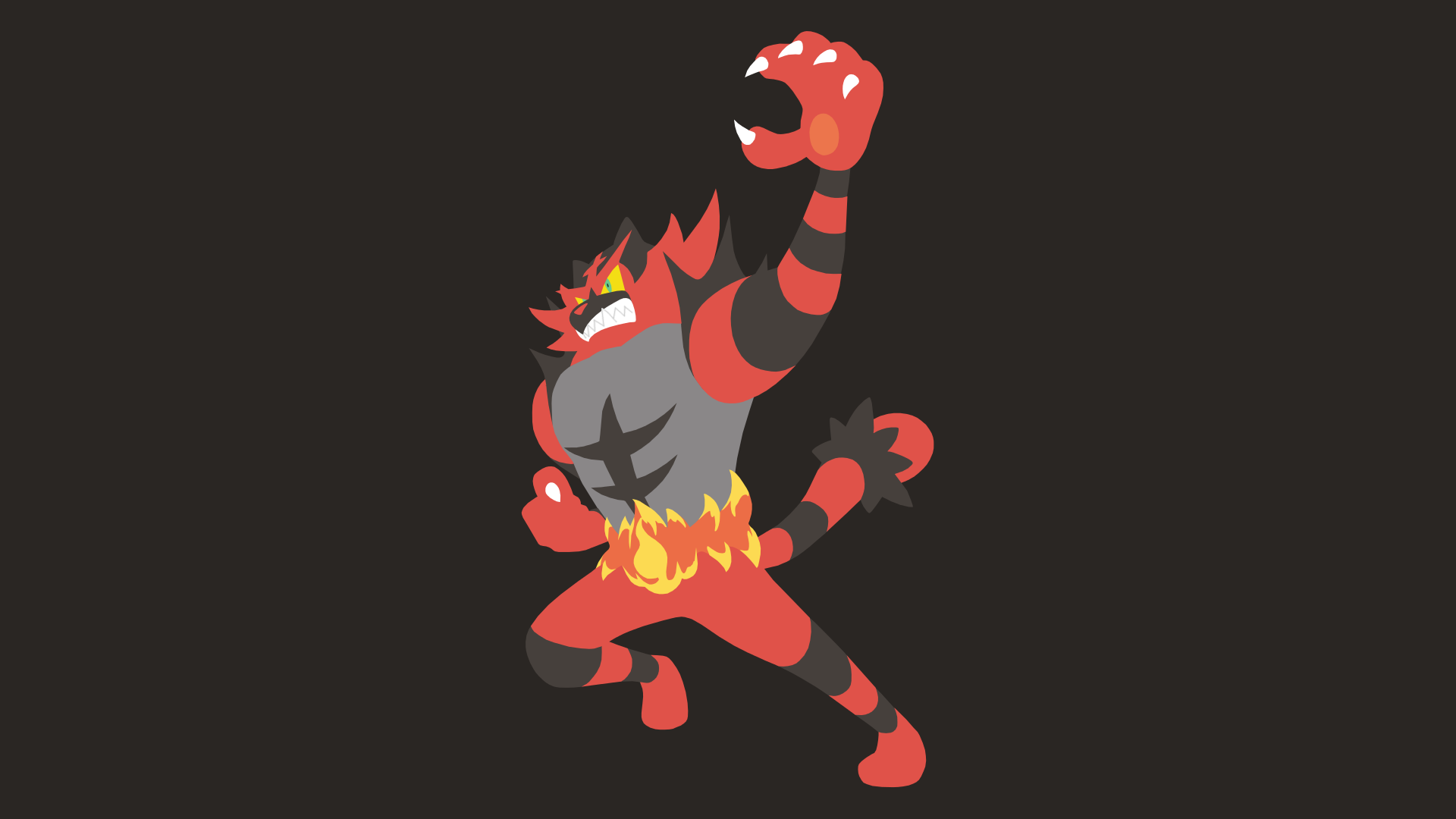 Minimalistic Wallpaper: Incineroar (#727)