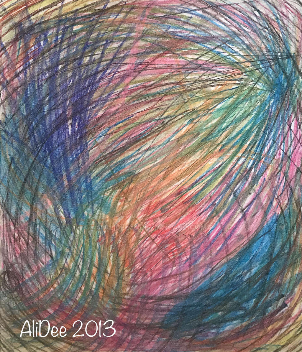 Rainbow Peacock feather ball- abstract