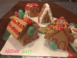 Miniature Gingerbread Village Houses