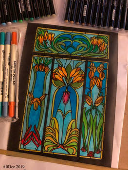 Stained Glass Coloring Book Sheet