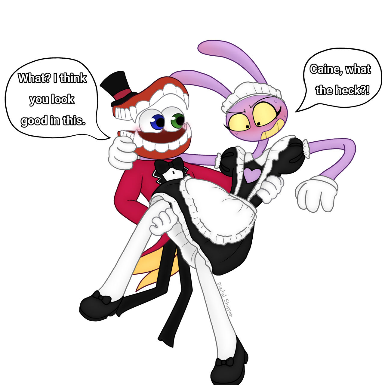Jax in a Maid Dress | Caine x Jax | TADC by DigitalShipper on DeviantArt Jax in a Maid Dress | Caine x Jax | TADC by DigitalShipper on DeviantArt