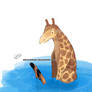 Giraffe in water