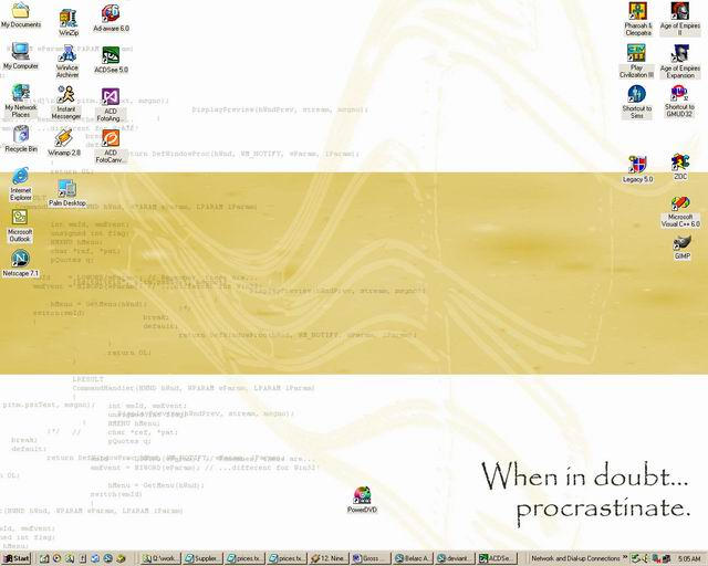Procrastination, the desktop