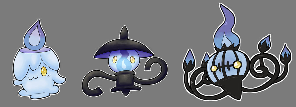 litwick evolution line sticker set by hellraisins on DeviantArt
