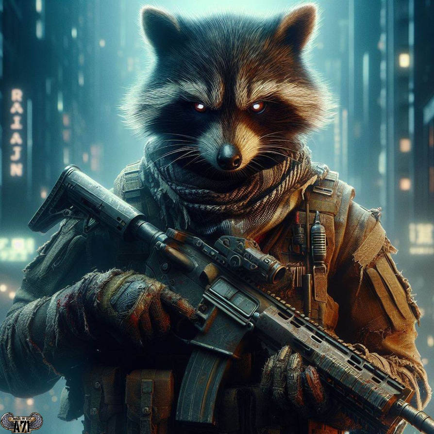 Daily Art... Rocketraccoon by Airborne71 on DeviantArt