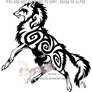 Jumping tribal wolf