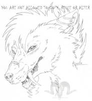 Smilodon Wolf Headshot Sketch