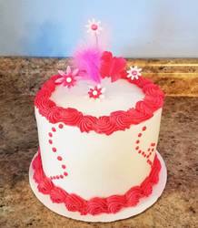 Pink Feather Smash Cake