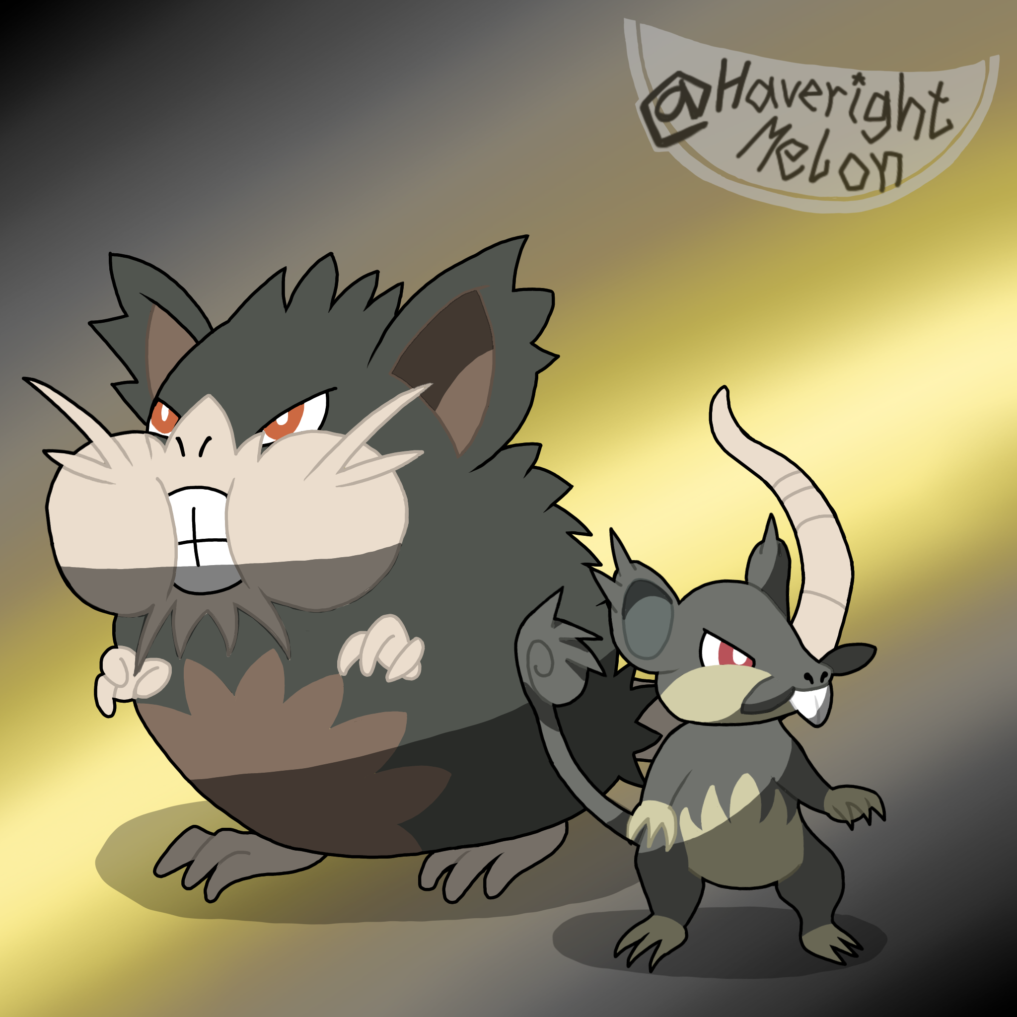 Rattata and Raticate (Alola) by HaverightMelon on DeviantArt