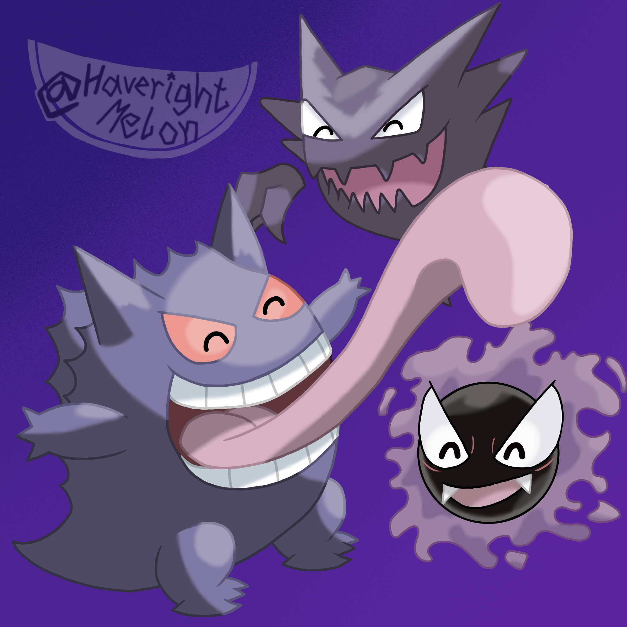 pokemon tipo fantasma (gengar, gastly, hauter) by yowamaba on DeviantArt