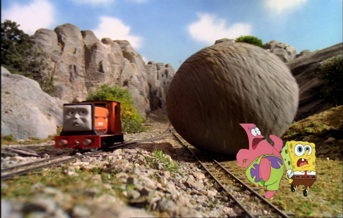 Rusty,spongebob And Patrick Chase Boulder by diegolopez20 on DeviantArt