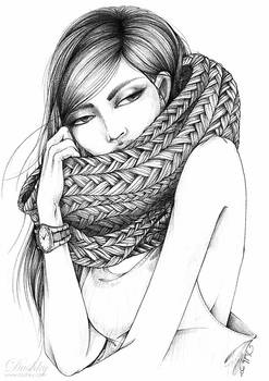The girl with the knitted scarf