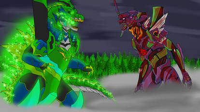 Dino 05 unit type vs Eva 01 unit Zombie 