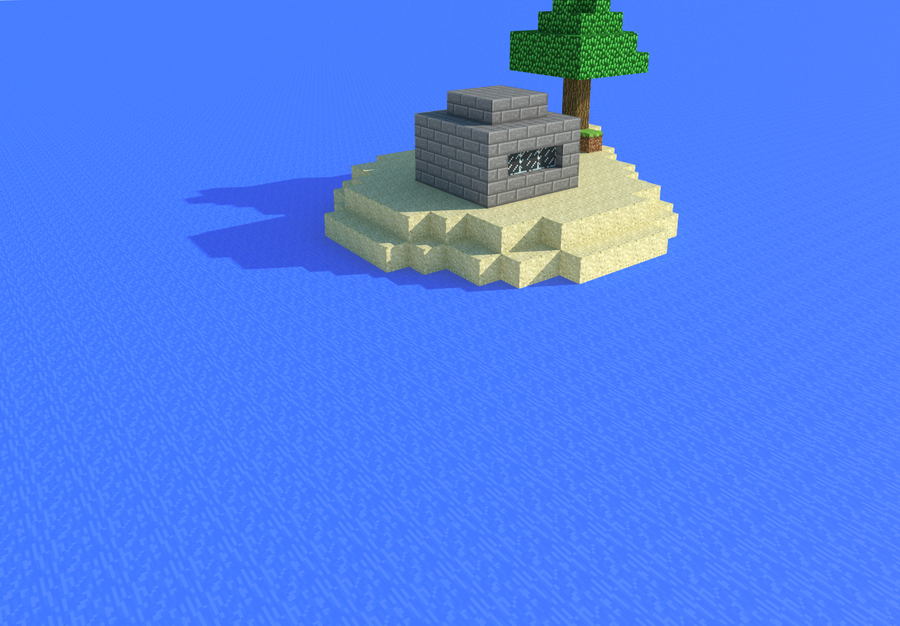 Minecraft island Render