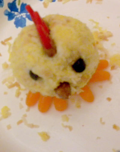 Chickie Cupcake- jujube feet, candy corn hair,