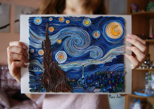 Quilling: The Starry Night by Vincent van Gogh