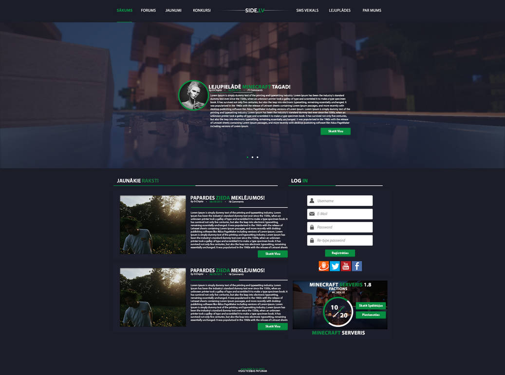 SIDE.lv Minecraft Website Design. by ErClapto on DeviantArt