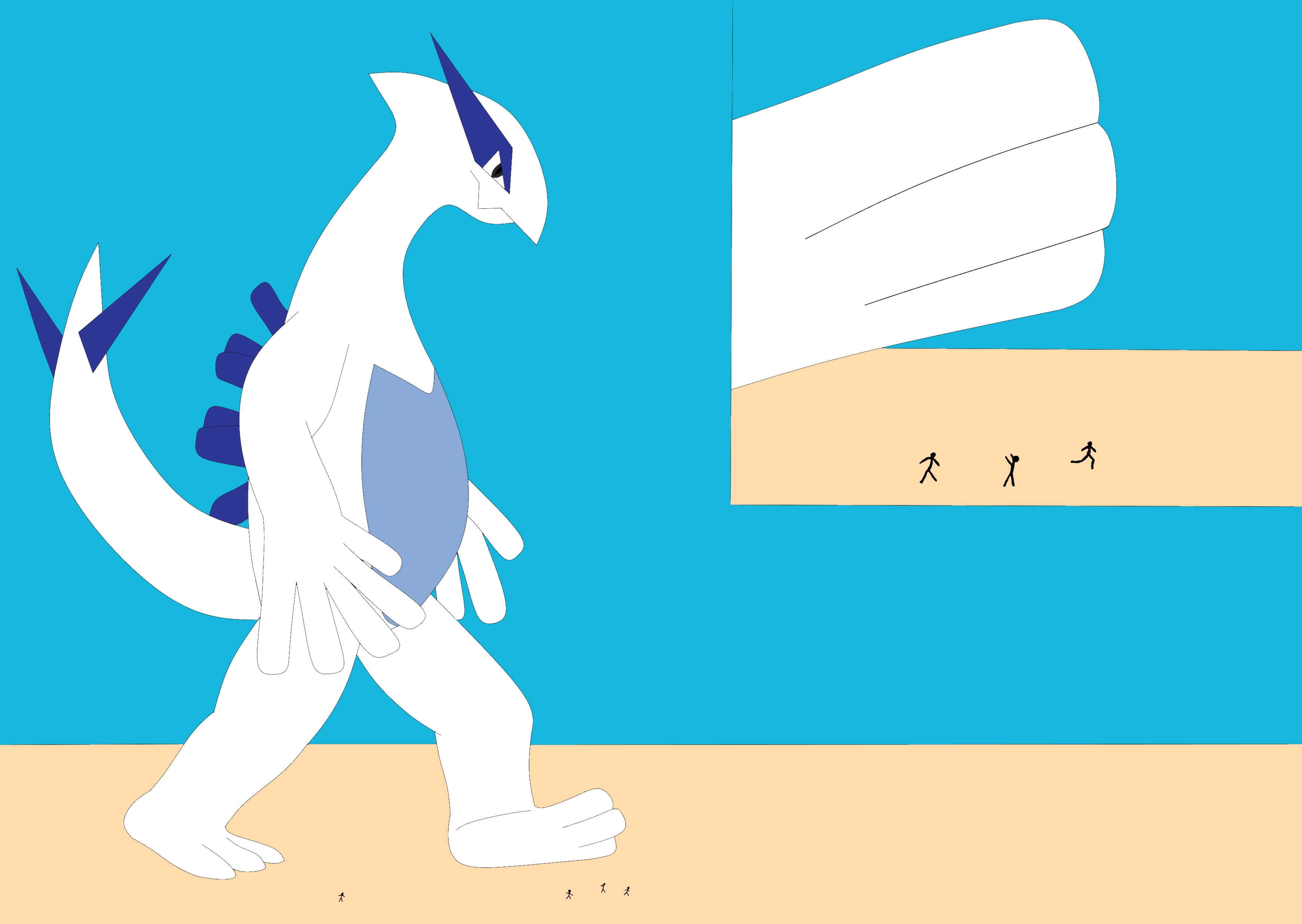 Giant Anthro Lugia Beach Colored By Michael 95 On DeviantArt.