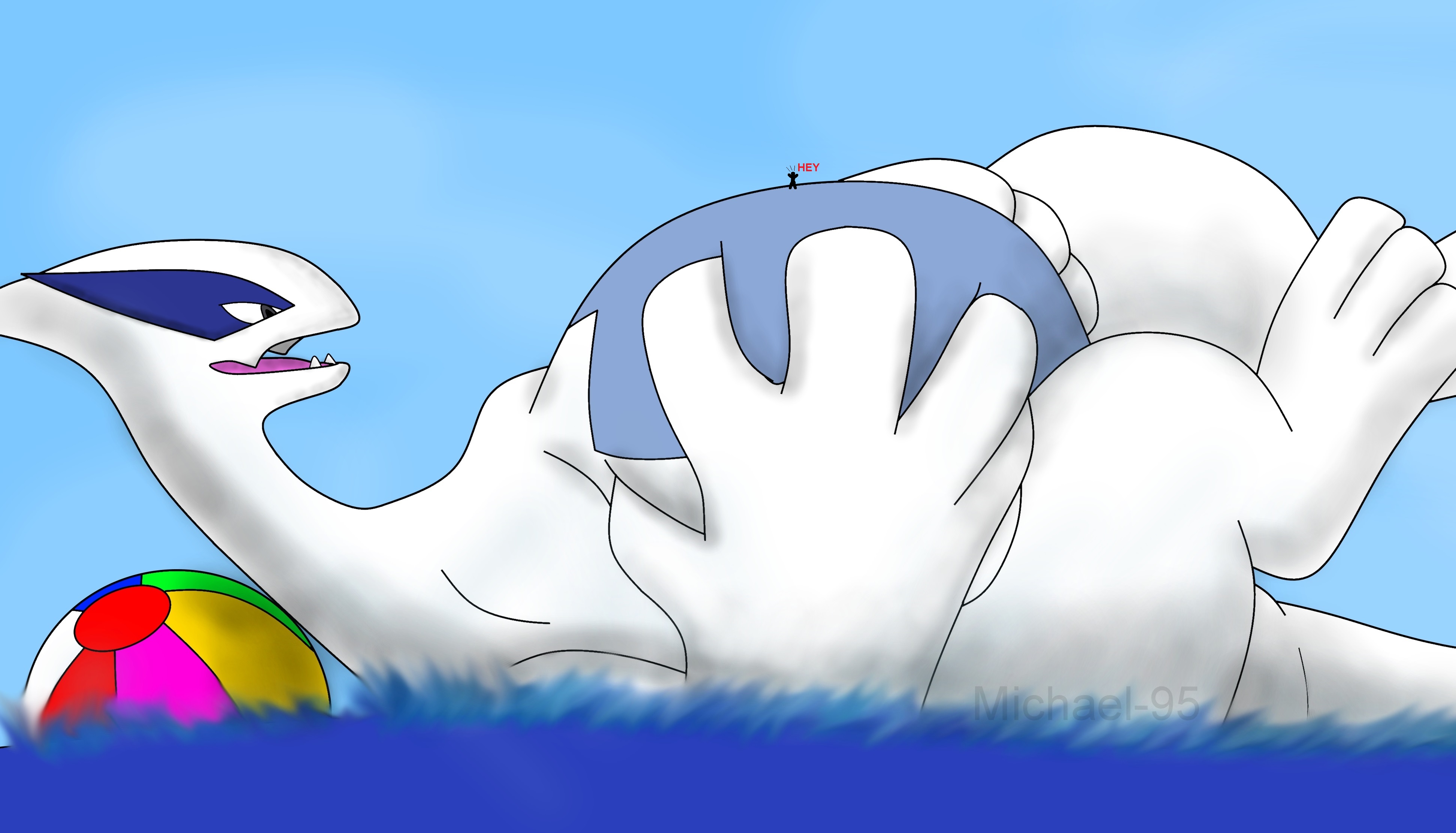 Lugia - the Monster of the Ocean by frostfoxie on deviantART