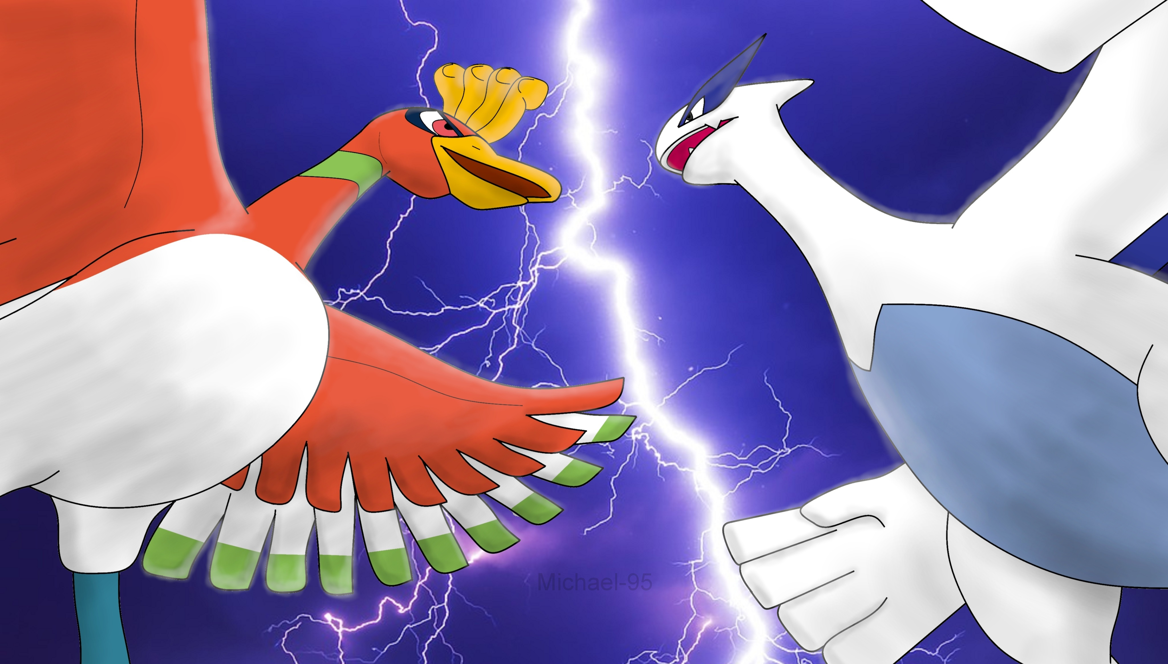 Lugia Vs. Ho oh by thundaflare on DeviantArt