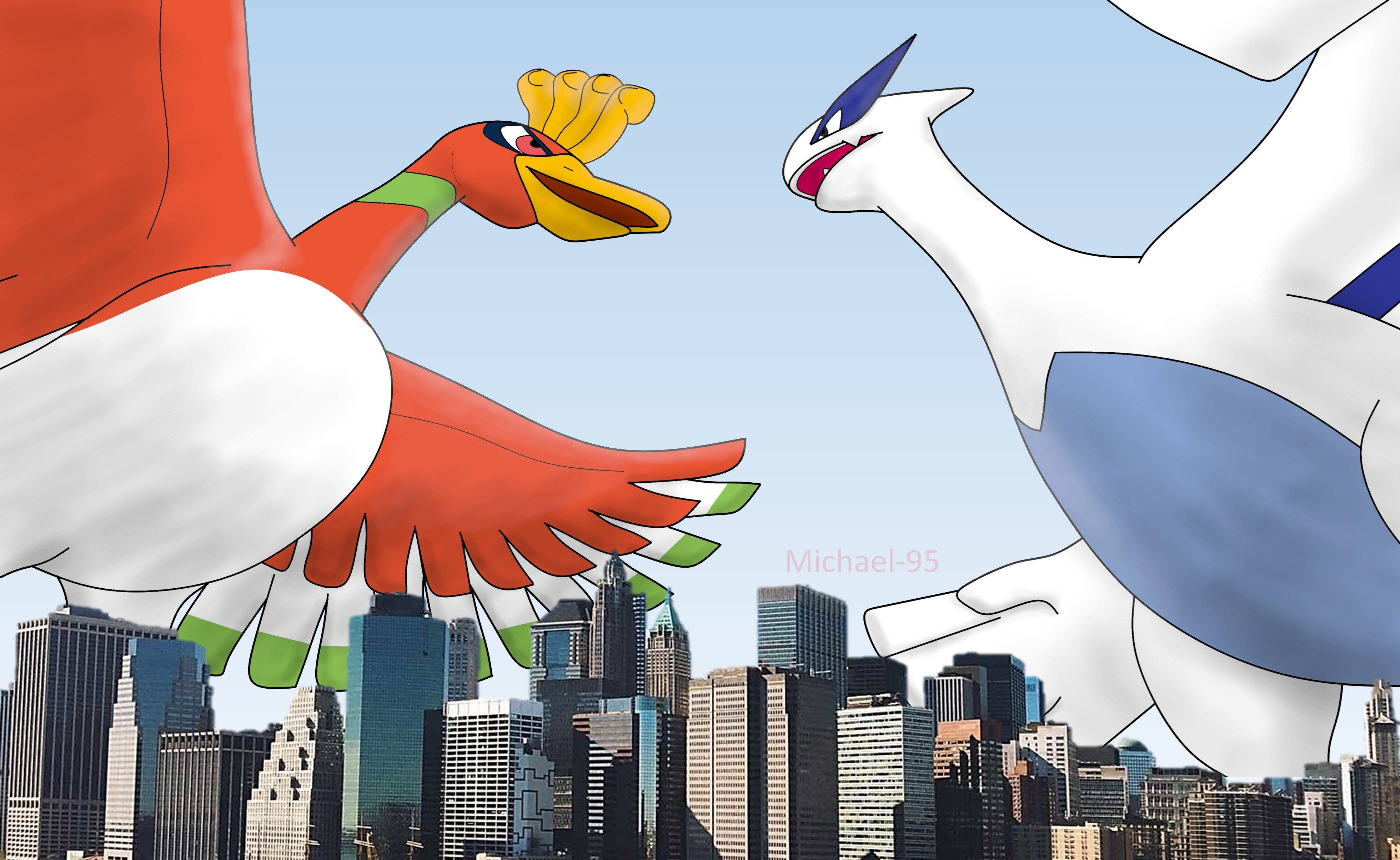 Lugia Vs. Ho oh by thundaflare on DeviantArt