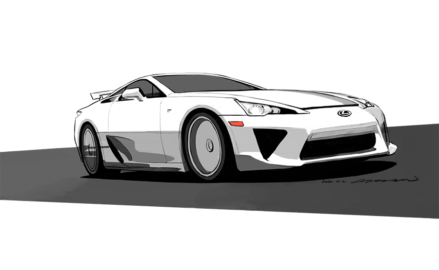 1102 001 car sketch rendering drawing painting