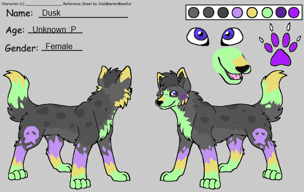 Dusk Reference Sheet Entry for a contest