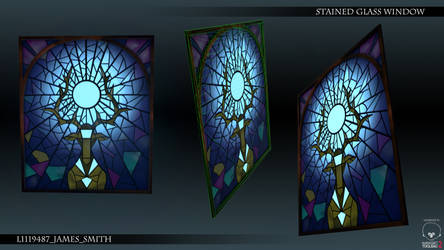 Stained glass window game asset.